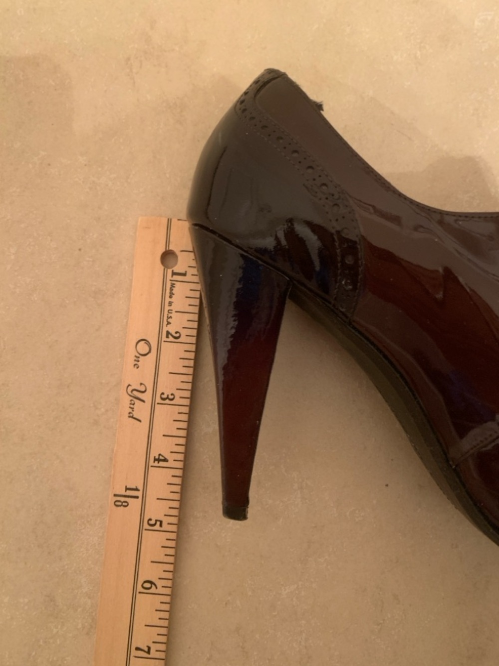 Stuart Weitzman Patent Leather Mary Jane Heels Brown Wingtip Pumps 8.5 (est) - Picture 14 of 15